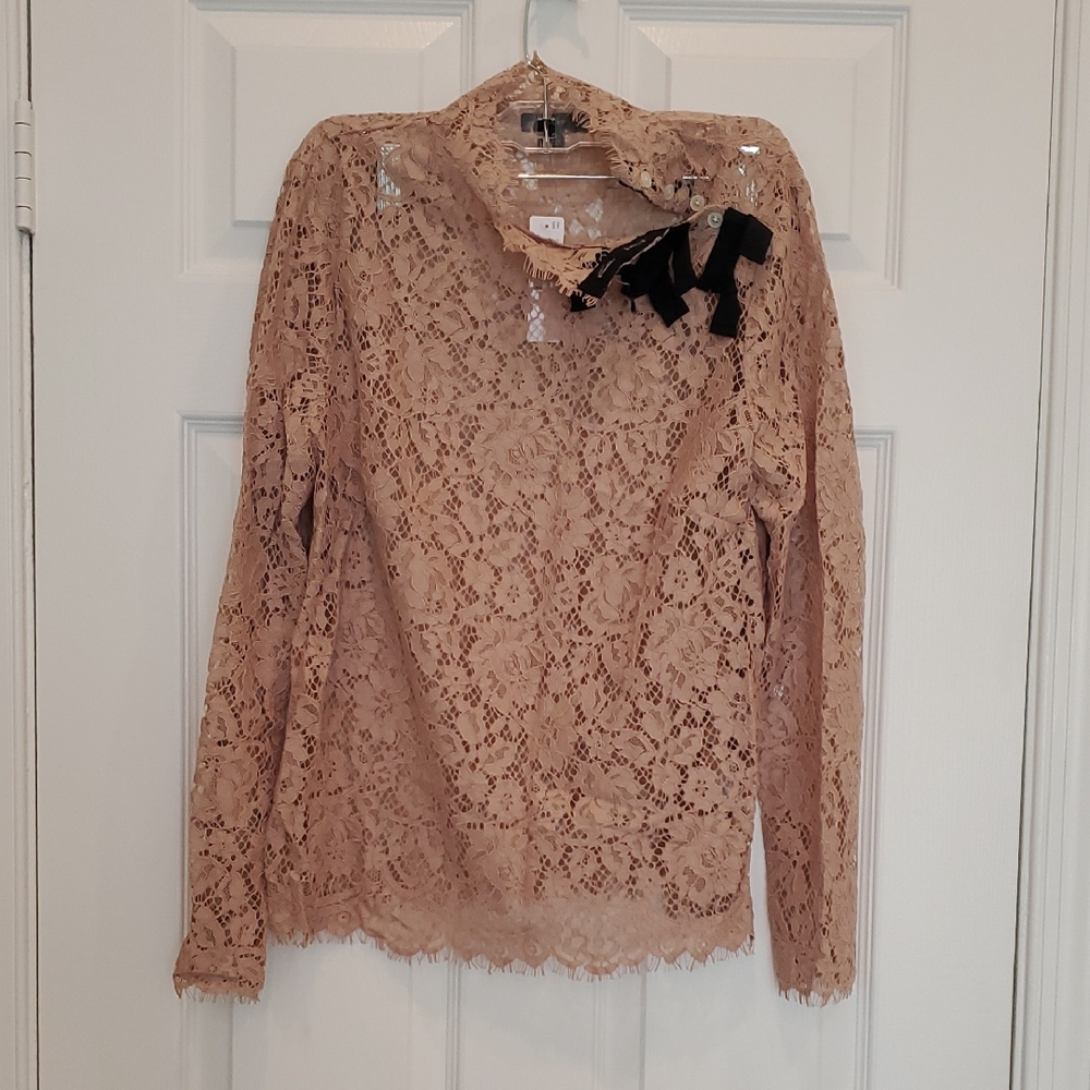 J Crew ,Elegant Lace Women Top in Tan